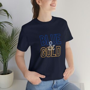 Nashville Soccer Club Blue and Gold Unisex Jersey Short Sleeve Tee
