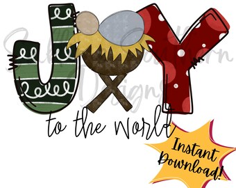 Radość dla świata PNG | Chrześcijański ClipArt | Chrześcijański plik świąteczny | Natychmiastowe pobieranie projektu sublimacji | Sztuka do druku