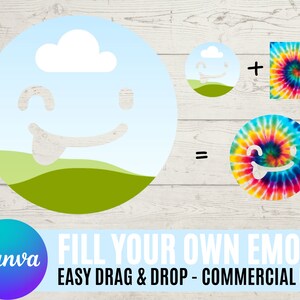 Fill your own EMOJI on Canva | Editable Canva Frame | Drag & Drop EASY | Commercial Use Allowed