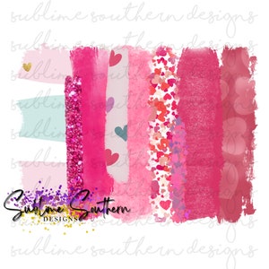 Valentines Day Brush Stroke PNG | Valentines Day Sublimation | Valentine Digital Art | Digital Download | Paint Strokes