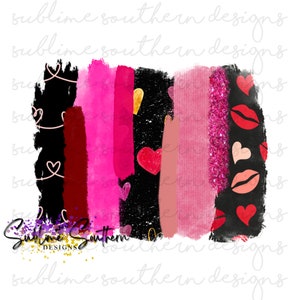Valentines Day Brush Strokes PNG | Valentines Day Sublimation | Valentine Digital Art | Valentine Digital Download