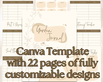 Dziennik ogrodniczy Wydrukuj dziennik planera ogrodu | Natychmiastowe pobranie łącza do szablonu Canva | Dziennik rozpoczynania wysiewu nasion ogrodowych | Pomysł na prezent