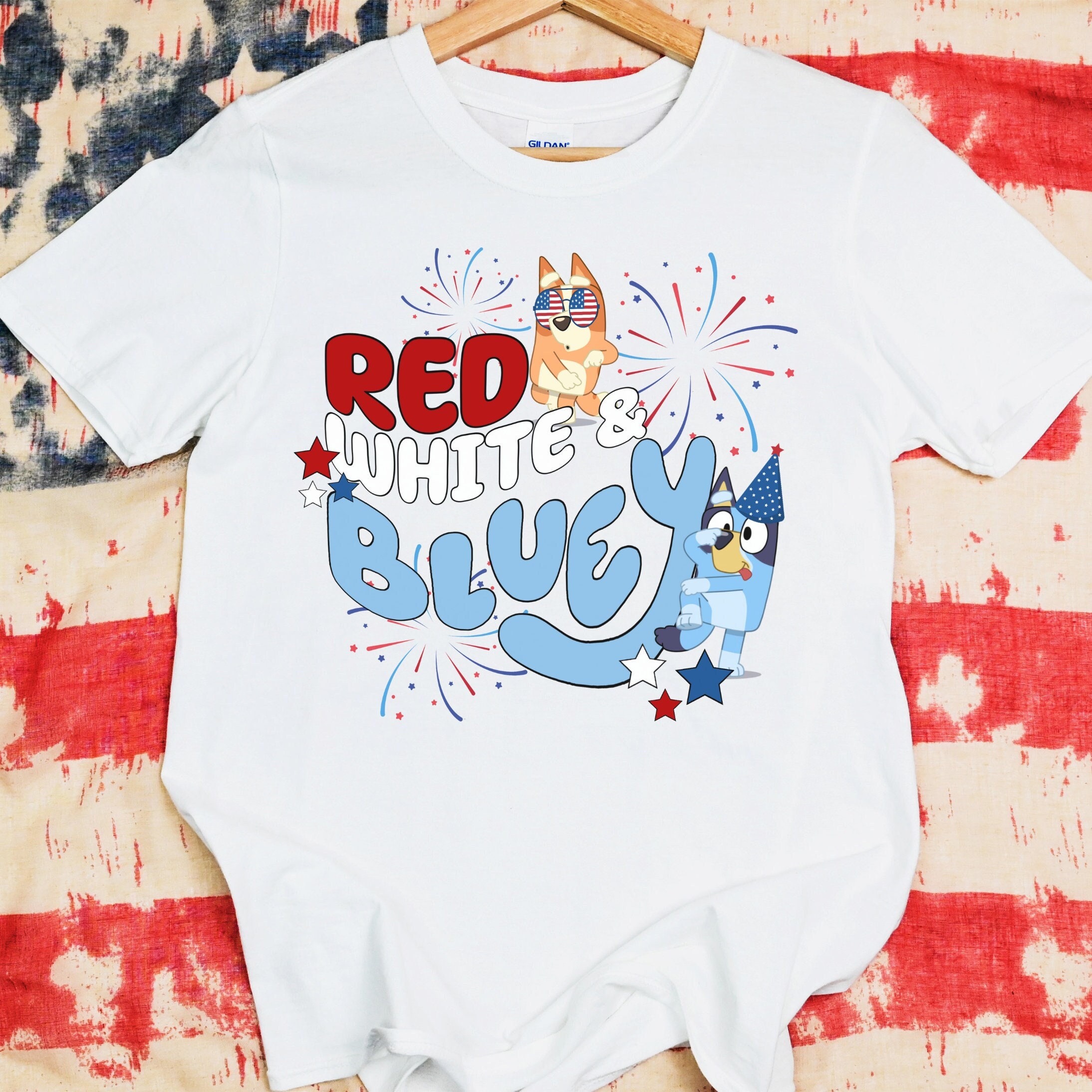red white blue t shirt