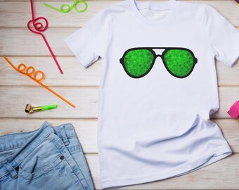 Okulary przeciwsłoneczne na dzień Świętego Patryka PNG | Sublimacja okularów przeciwsłonecznych | Cyfrowa sztuka Świętego Patryka | Okulary przeciwsłoneczne Shamrock do druku | Pobieranie cyfrowe