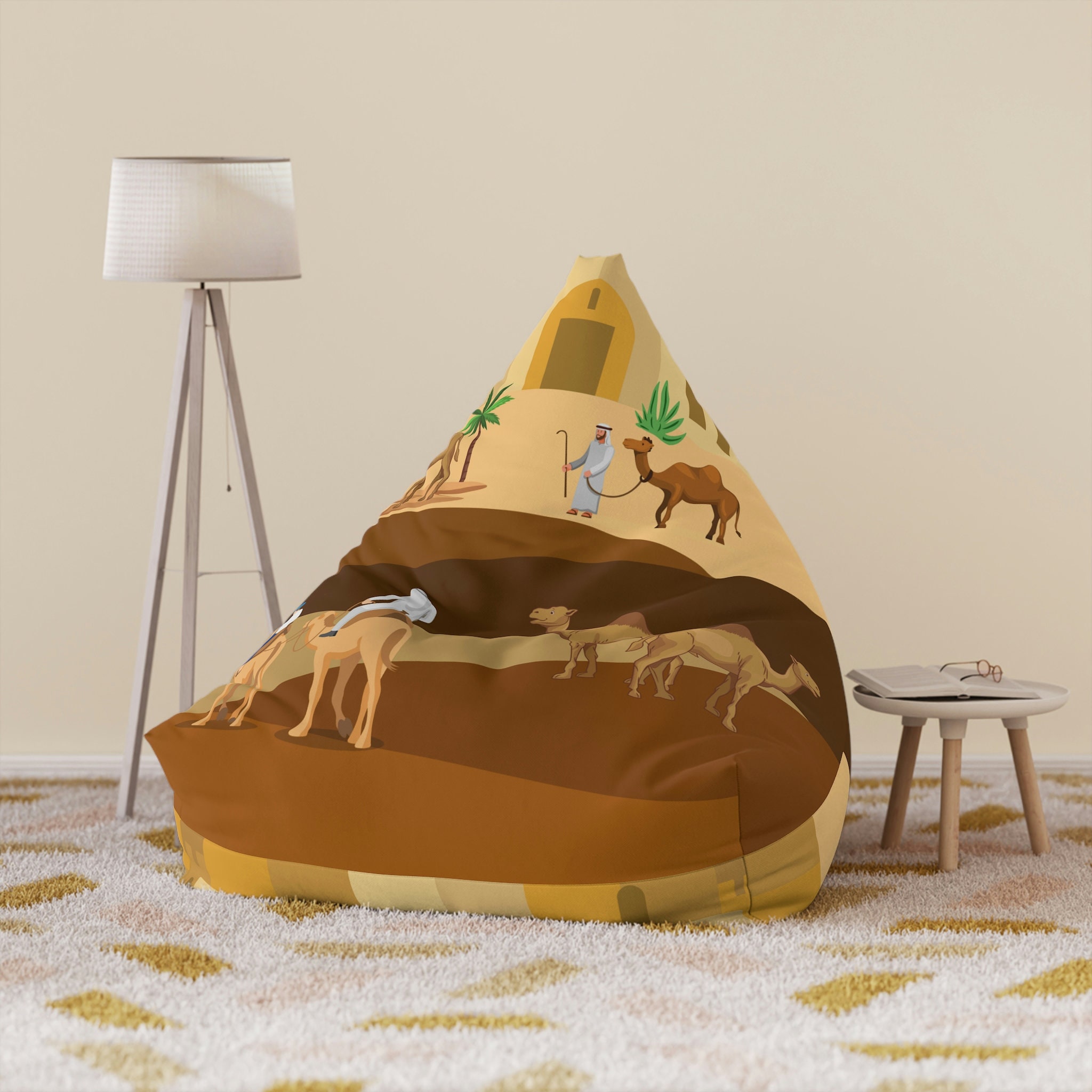 Desert Theme Bean Bag Chair Cover, Dubai Themed Bean Bag Cover, Bean ...