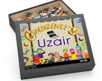 PERSONALIZED Puzzle for Muslim Kids (120-Piece) Islamic Gift, Prize for Muslim Kids upon finishing a para/Quran, Congrats, Islamic Puzzle