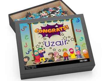 PERSONALIZED Puzzle for Muslim Kids (120-Piece) Islamic Gift, Graduation Gift for Muslim kids, Sunday School Prize, Congrats islamic puzzle
