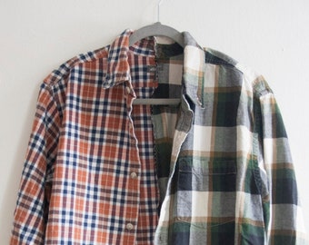 Franela de colores divididos de gran tamaño -Mediano