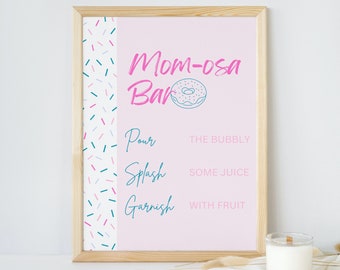 Momosa Bar Sign, Baby Shower Momosa Bar Sign, Baby Shower Table Decorations, Pink and Blue Baby Shower, Baby Sprinkle Table Decor, CJ009