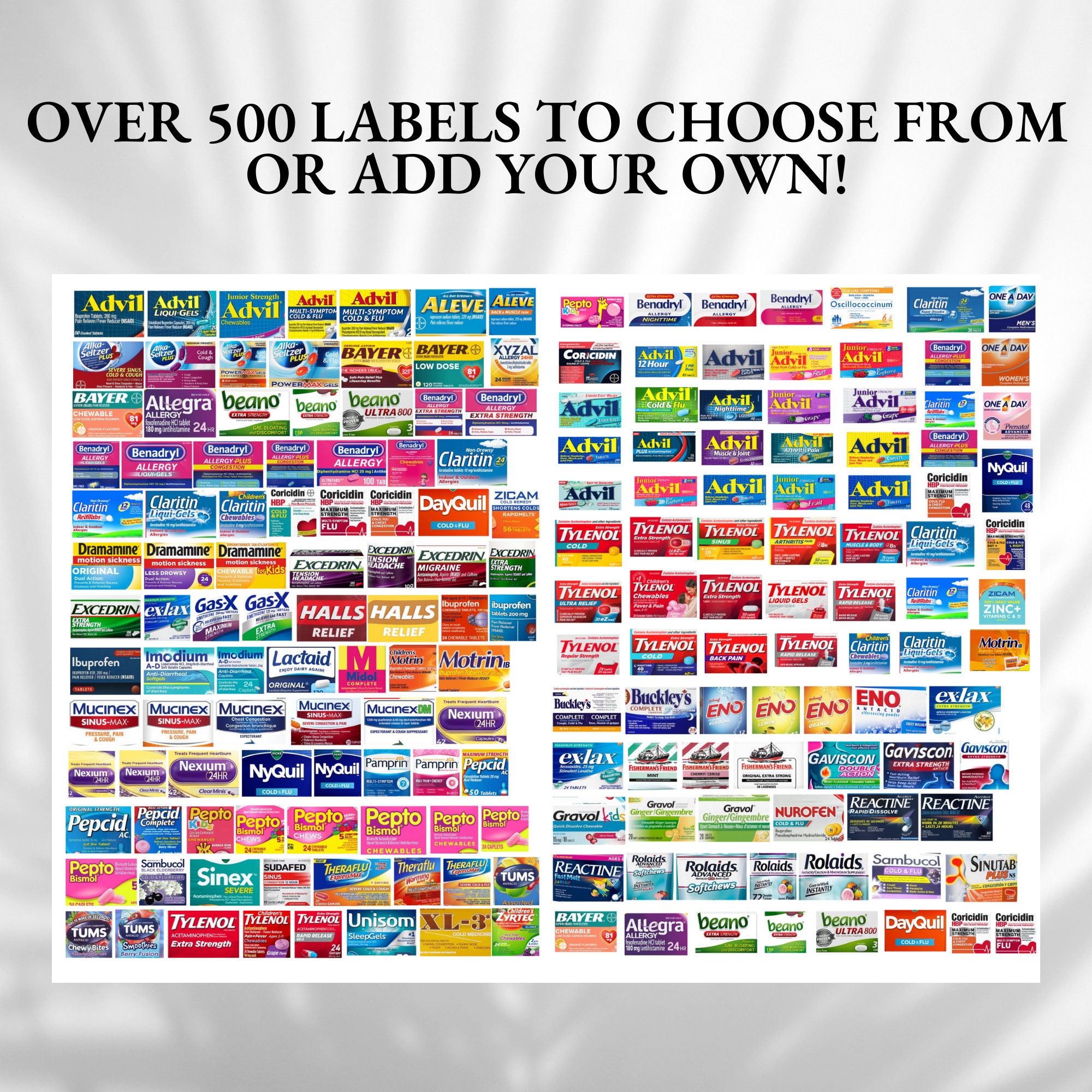 Pocket Pharmacy Labels, Printable Pill Box Labels, Travel Pill Organizer, Medicine Label