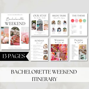 Bachelorette Itinerary Template, Bachelorette Itinerary Planner ...
