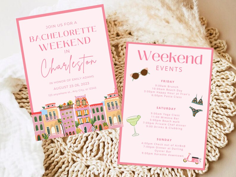 Charleston Bachelorette Itinerary Bachelorette Weekend - Etsy
