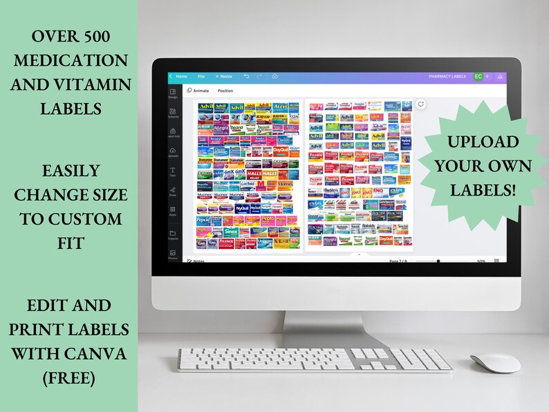 Pocket Pharmacy Labels Printable Pill Box Labels Travel Pill Etsy