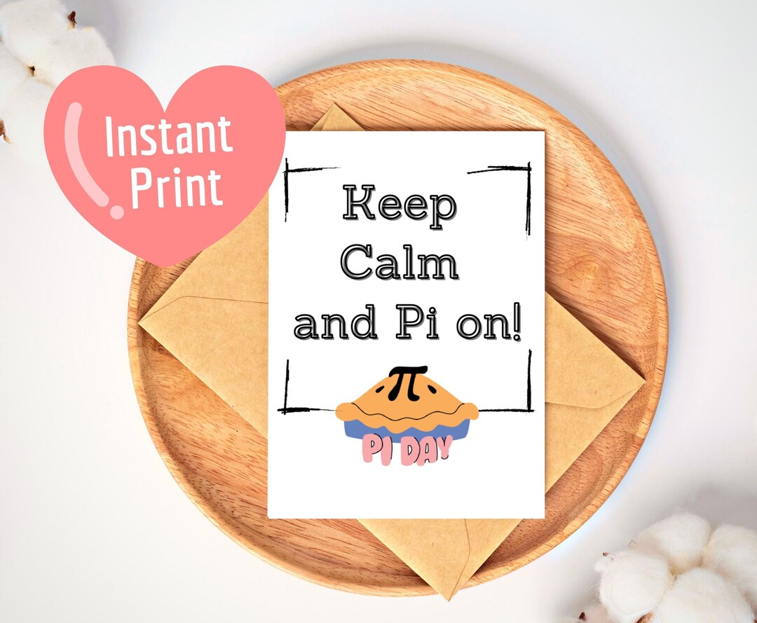 Instant Pi Day Card Printable Perfect for Celebrating Math Lovers, Pi