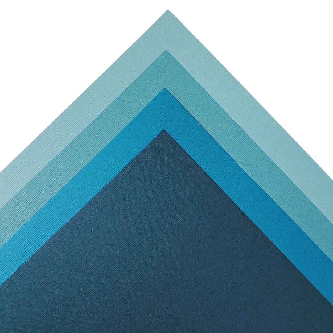 BAZZILL Teal Mono Cardstock Variety Pack 4 Colors 12 Sheets Etsy