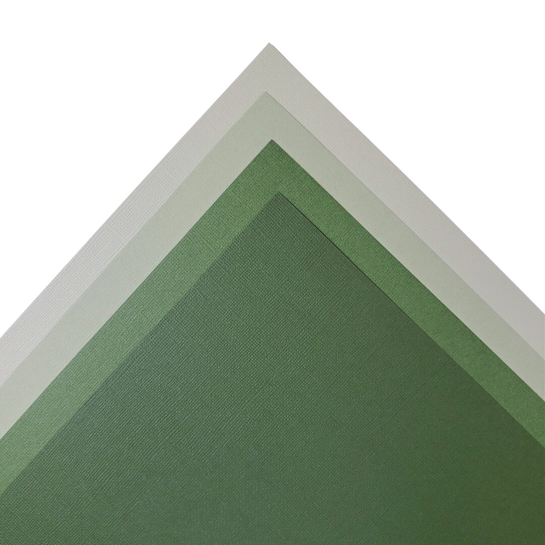 BAZZILL Dark Green Mono Cardstock Variety Pack 12 Sheets Monochromatic