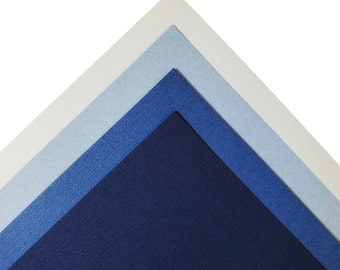 Bazzill Mono Navy Cardstock Variety Pack - 12 Sheets Blue 12x12 Cardstock 80 lb Textured Cardstock