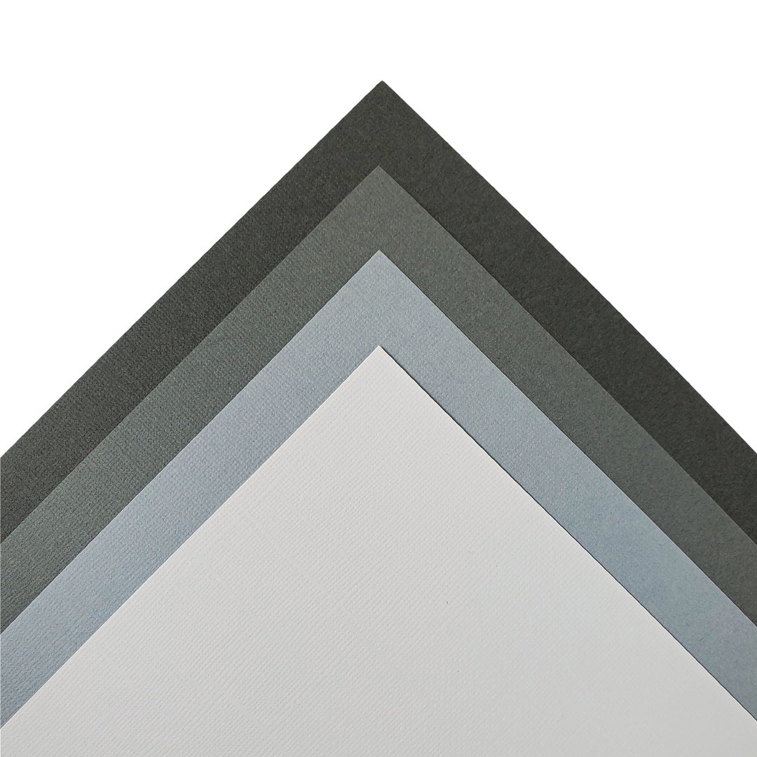 BAZZILL Mono Gray Cardstock Variety Pack 12 Sheets Gray 12x12