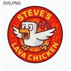 Pollo de lava de Steve, camiseta de pollo de lava, camiseta de Minecraft, pollo de lava, SVG de Minecraft