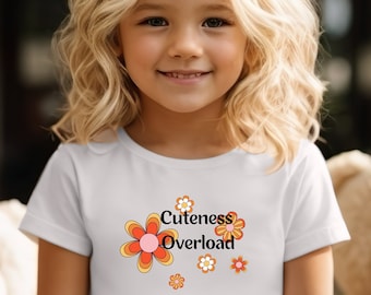 Toddler Short Sleeve Tee, Cuteness Overboard t-shirt, Cotton jersey tee for little girl, graphic tee for little girl, summer t-shirt, girlie