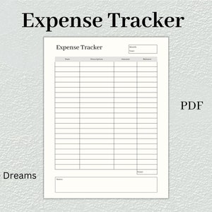 Printable Expense Tracker, Budget Cash Flow (PDF)