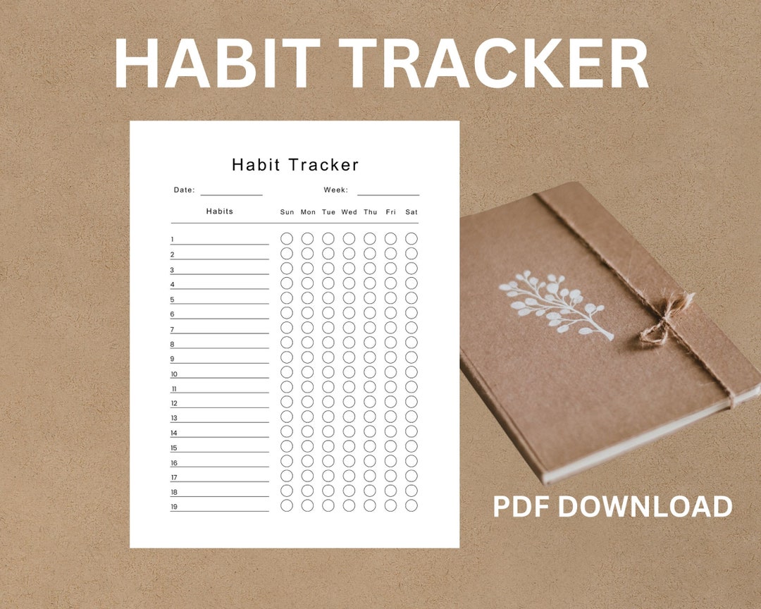 Daily Habit Tracker Printable (PDF Download) - Etsy UK