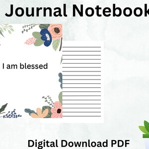 Floral Journal Notebook (Digital Download)