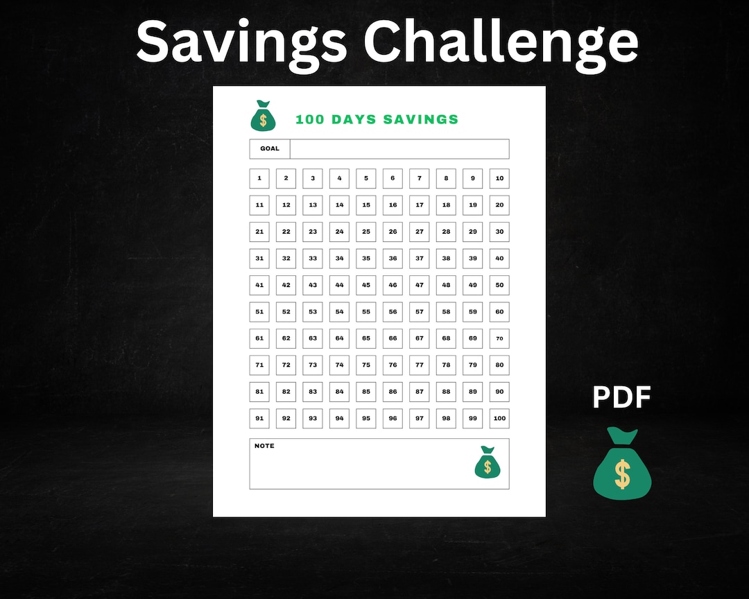 100 Days Savings Challenge - Etsy