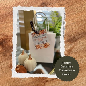 Custom Printable Fall Real Estate Pop-By Gift Tag - Instant Download Pumpkin Pop By Tag Fall, Realtor Referral Thank You Tag, Marketing