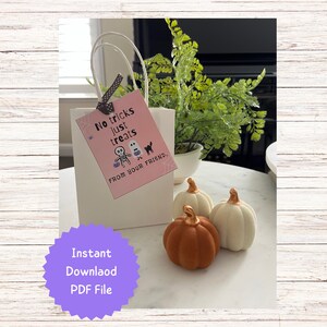 Pink Halloween Treat Gift Tag Printable