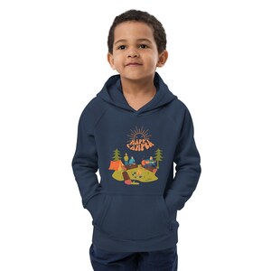 Kids Eco Cotton Hoodie Camping Adventure Comfortable Fit