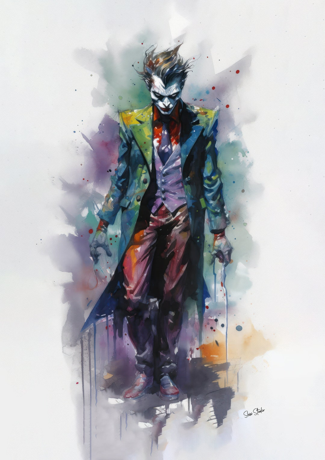 The Joker Watercolor Digital Download - Etsy