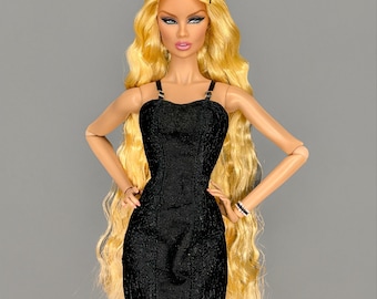 Black dark dress, doll dress fashion royalty