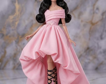 Pink, Red or Yellow dress for fashion royalty or Nuface doll clothes Barbie model muse or pivotal, only dress