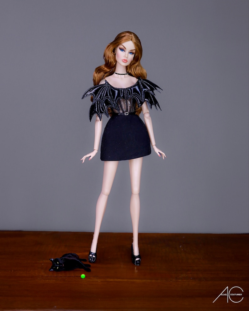 Little black dress for fashion royalty or Nuface doll clothes image 2