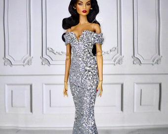 Glitter dress fashion royalty integrity toys clothes