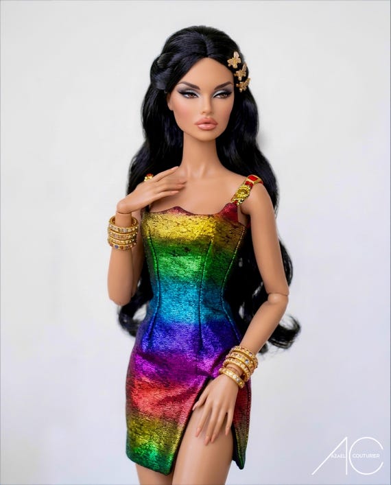 Doll dress for for fashion royalty or Nu face doll clothes.