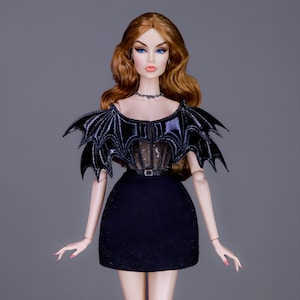 Little black dress for fashion royalty or Nuface doll clothes image 1