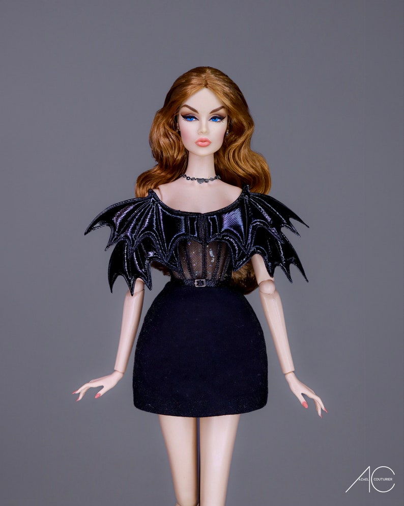 Little black dress for fashion royalty or Nuface doll clothes image 1