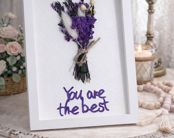 Handcrafted Dried Flower Shadow Box - Appreciation Keepsake Gift