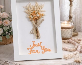 Handcrafted Just For You Dried Flowers Shadow Box Keepsake Gift