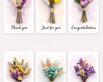5x7 Dried FlowerHandmade Greeting Cards to Keepsake