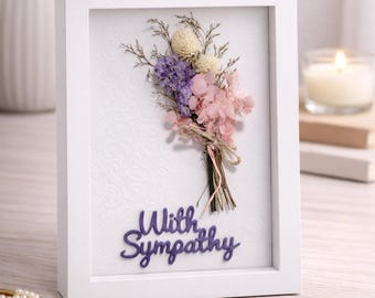 Handcrafted Dried Flower With Sympathy Shadow Box Card