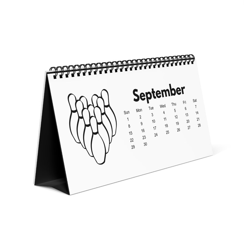 2024 Spiral Desk Calendar 2024 Bowling Desk Calendar 12 Etsy