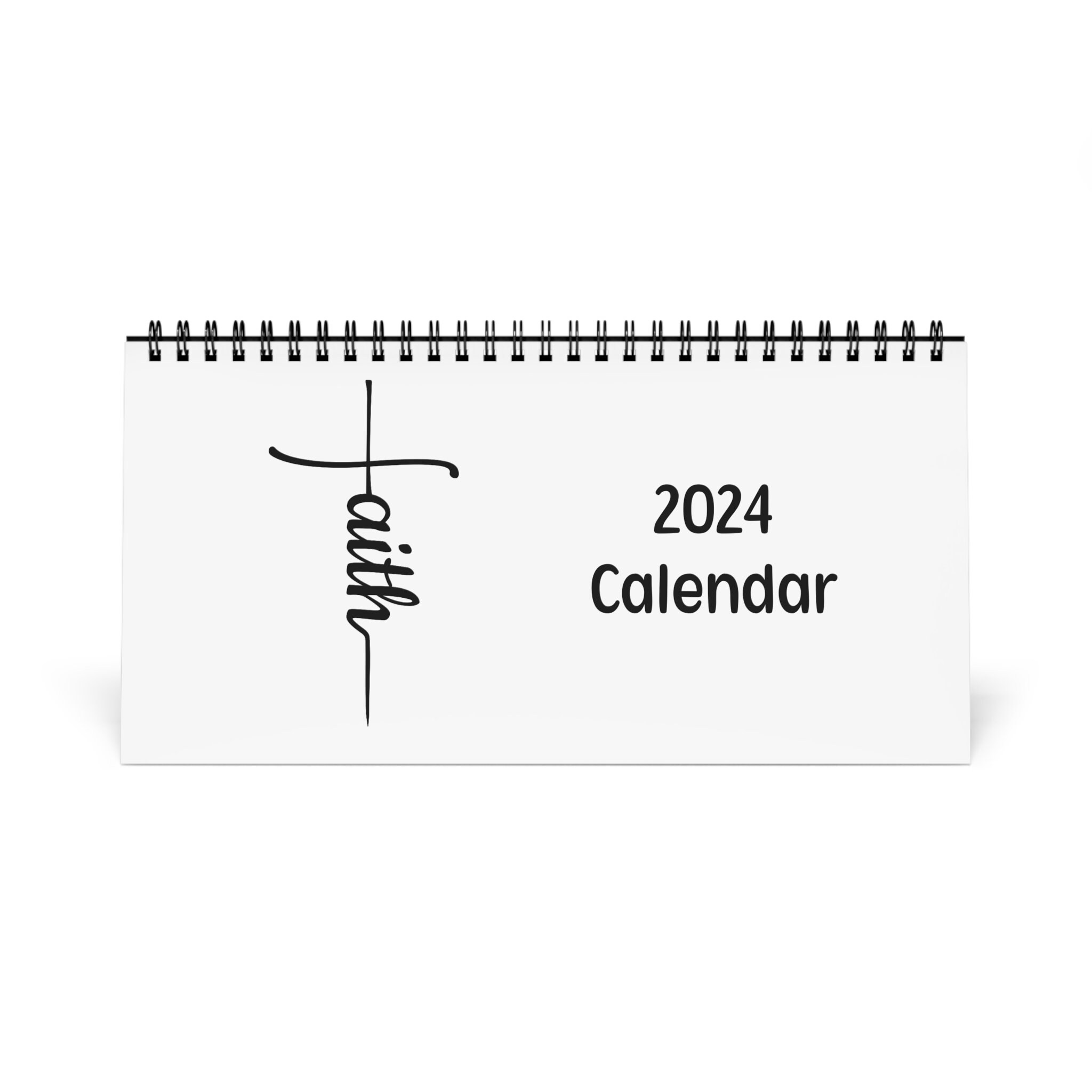 2024 Spiral Desk Calendar, 2024 Bible Verses Desk Calendar, 12 Month