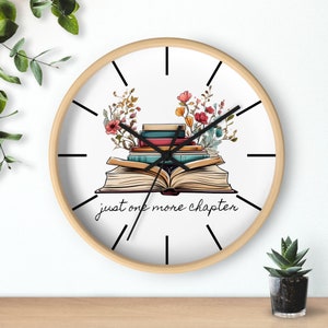 Reading Books Wall Clock, Just One More Chapter Wall Clock