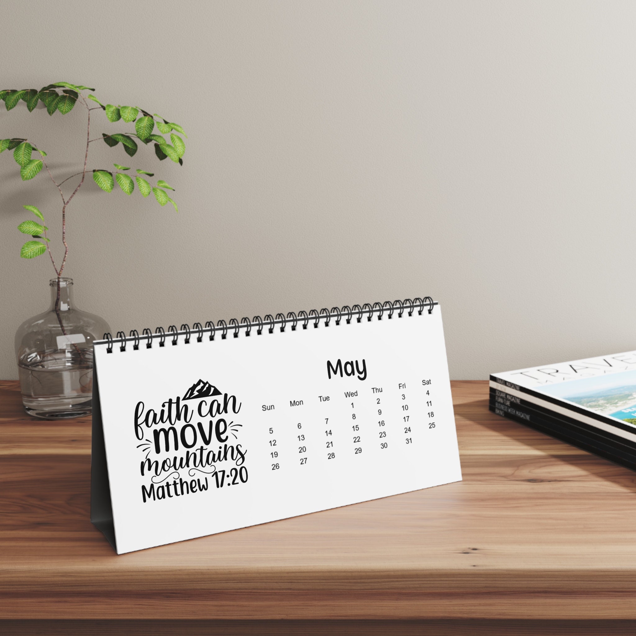 2024 Spiral Desk Calendar, 2024 Bible Verses Desk Calendar, 12 Month