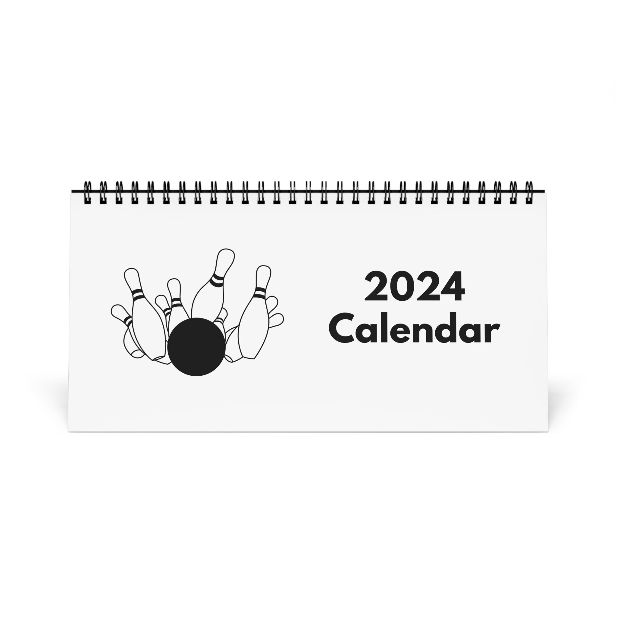 2024 Spiral Desk Calendar 2024 Bowling Desk Calendar 12 Etsy