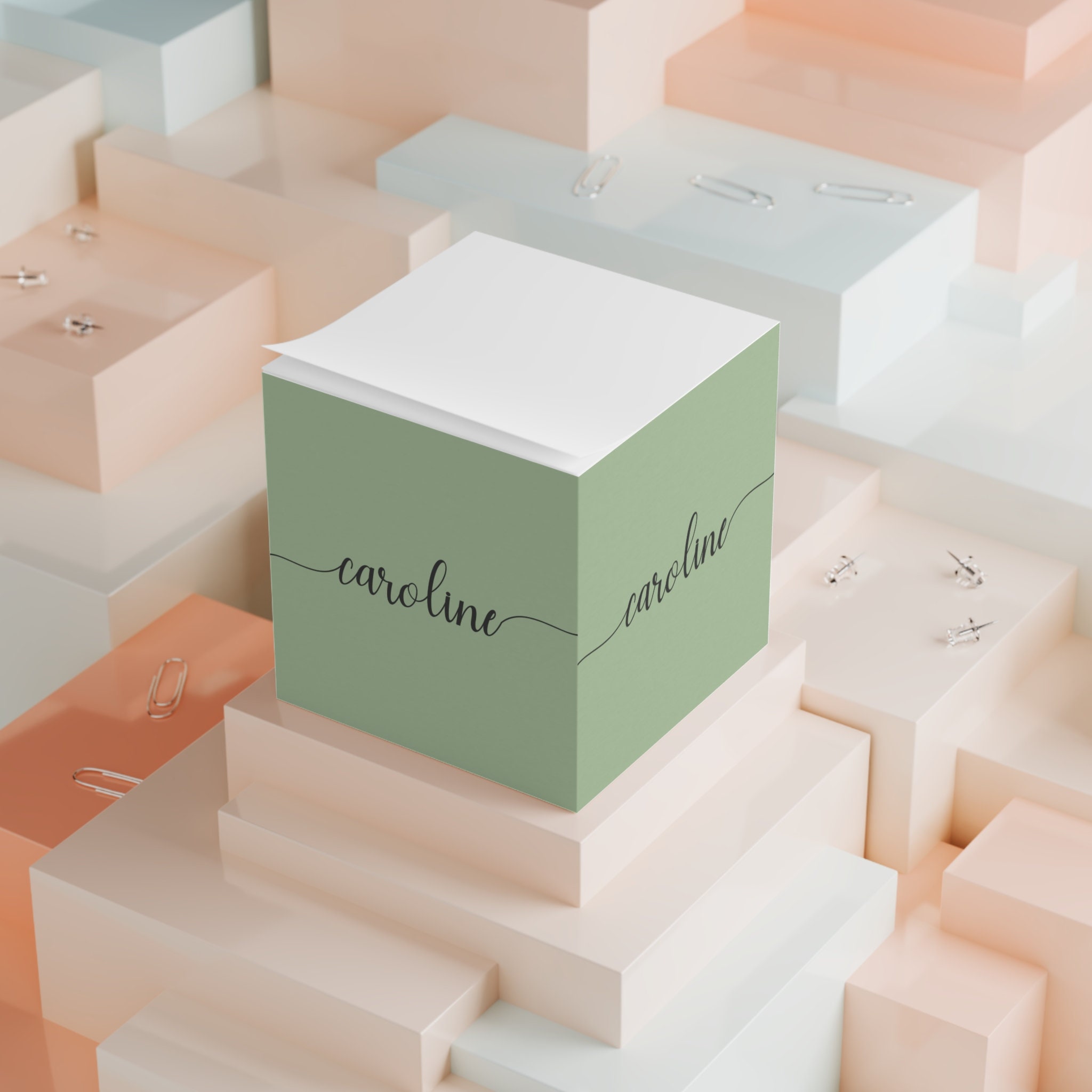 Personalized Custom Name Note Cube, Customized Memo Cube, Custom Sticky ...