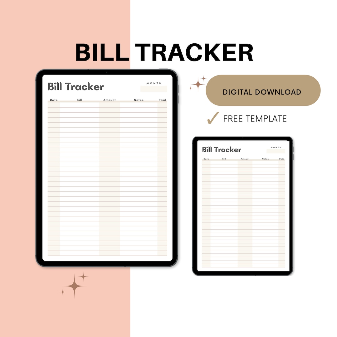 Bill Tracker, Debt Tracker, Financial Status, Planner, Income Tracker ...